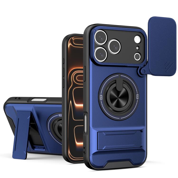 Custodia per telefono multifunzionale magnetica antiurto con finestra scorrevole per obiettivo., For iPhone 17 Pro, For iPhone 17, For iPhone Air, For iPhone 16 Pro Max