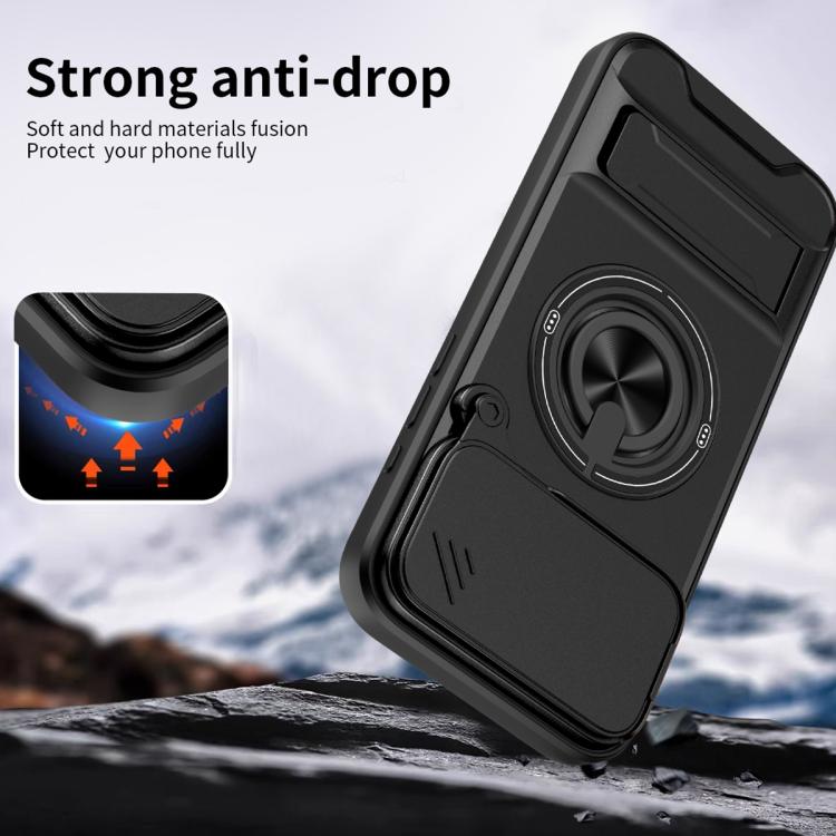 Custodia per telefono multifunzionale magnetica antiurto con finestra scorrevole per obiettivo., For iPhone 17 Pro, For iPhone 17, For iPhone Air, For iPhone 16 Pro Max