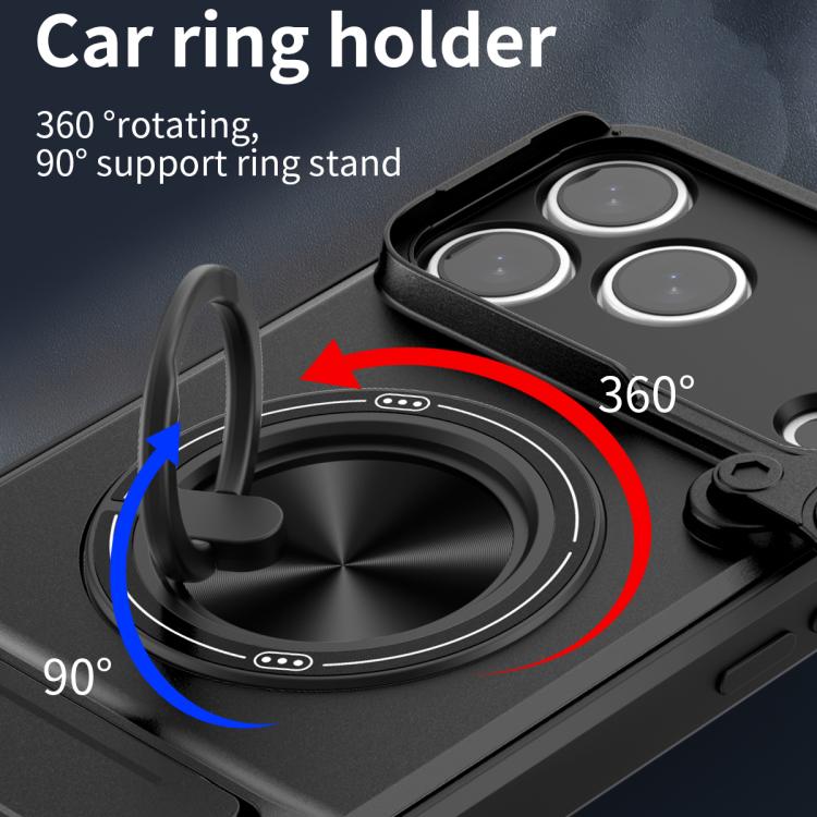 Custodia per telefono multifunzionale magnetica antiurto con finestra scorrevole per obiettivo., For iPhone 17 Pro, For iPhone 17, For iPhone Air, For iPhone 16 Pro Max
