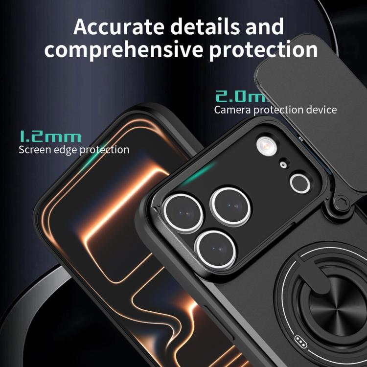 Custodia per telefono multifunzionale magnetica antiurto con finestra scorrevole per obiettivo., For iPhone 17 Pro, For iPhone 17, For iPhone Air, For iPhone 16 Pro Max