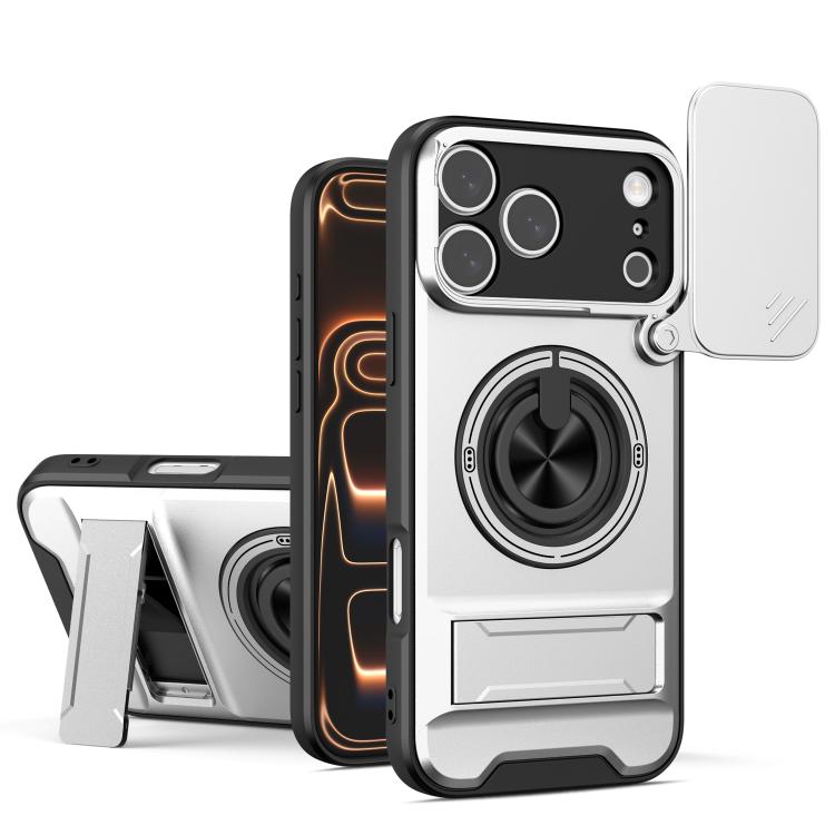 Custodia per telefono multifunzionale magnetica antiurto con finestra scorrevole per obiettivo., For iPhone 17 Pro, For iPhone 17, For iPhone Air, For iPhone 16 Pro Max