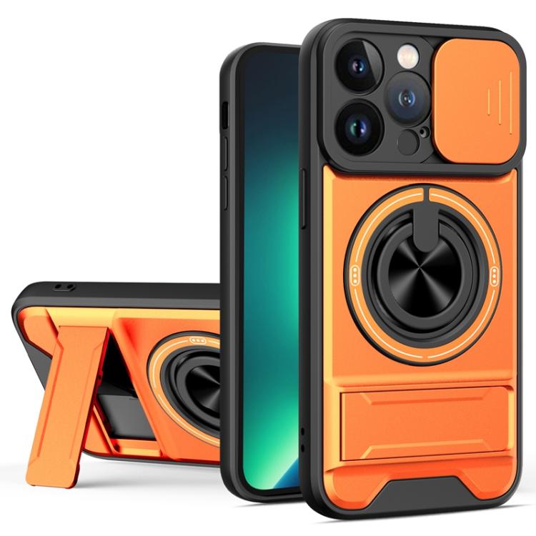 Custodia per telefono multifunzionale magnetica antiurto con finestra scorrevole per obiettivo., For iPhone 14 Pro, For iPhone 14 Pro Max, For iPhone 13 Pro Max, For iPhone 13 Pro