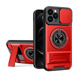 Custodia per telefono multifunzionale magnetica antiurto con finestra scorrevole per obiettivo., For iPhone 13, For iPhone 12, For iPhone 12 Pro Max, For iPhone 12 Pro