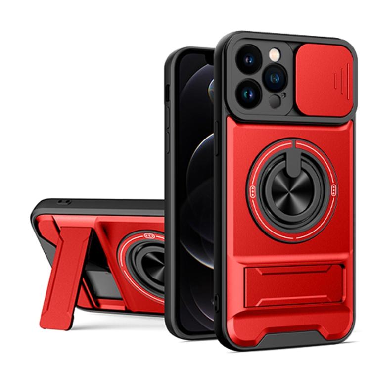 Custodia per telefono multifunzionale magnetica antiurto con finestra scorrevole per obiettivo., For iPhone 13, For iPhone 12, For iPhone 12 Pro Max, For iPhone 12 Pro