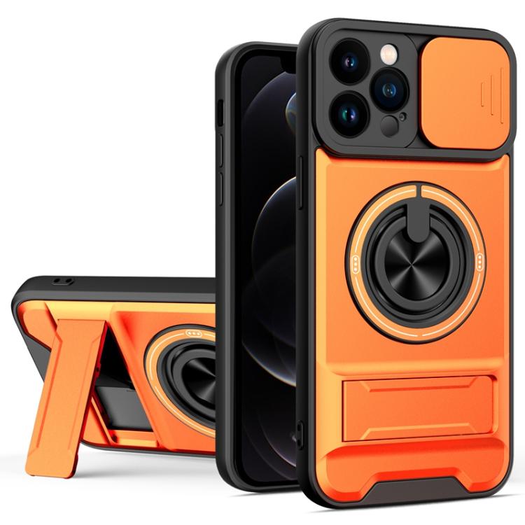 Custodia per telefono multifunzionale magnetica antiurto con finestra scorrevole per obiettivo., For iPhone 13, For iPhone 12, For iPhone 12 Pro Max, For iPhone 12 Pro