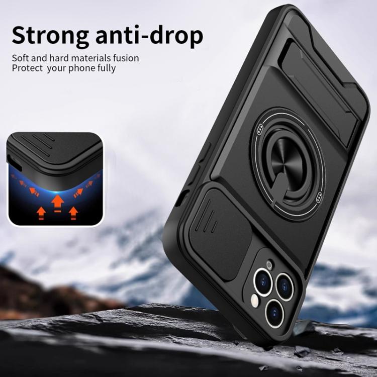 Custodia per telefono multifunzionale magnetica antiurto con finestra scorrevole per obiettivo., For iPhone 11 Pro Max, For iPhone 11, For iPhone XR, For iPhone XS Max