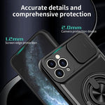 Custodia per telefono multifunzionale magnetica antiurto con finestra scorrevole per obiettivo., For iPhone 11 Pro Max, For iPhone 11, For iPhone XR, For iPhone XS Max