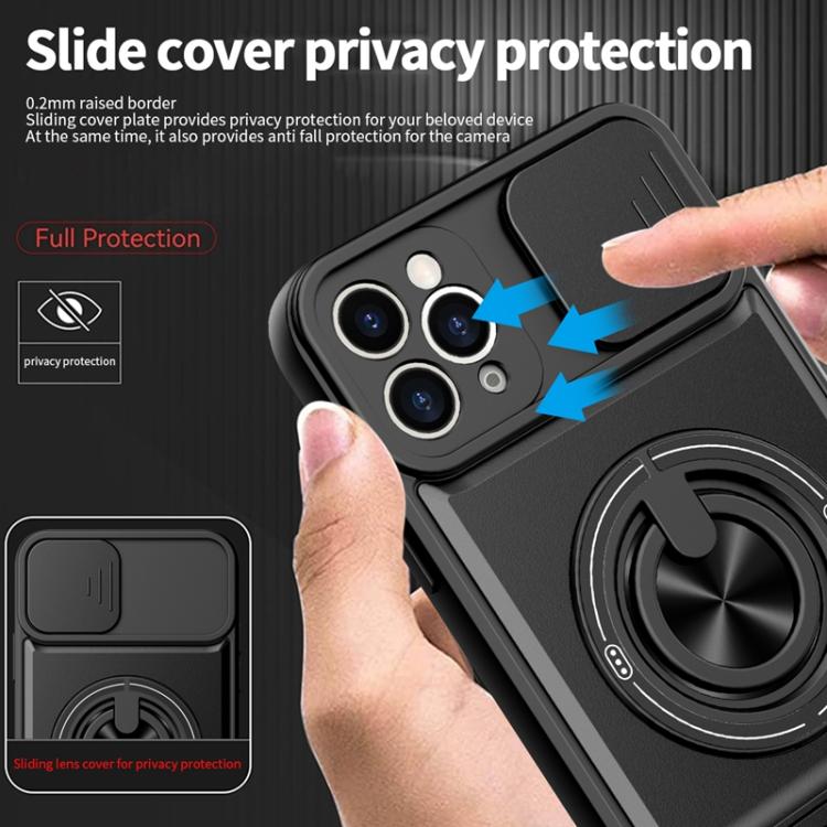 Custodia per telefono multifunzionale magnetica antiurto con finestra scorrevole per obiettivo., For iPhone 11 Pro Max, For iPhone 11, For iPhone XR, For iPhone XS Max