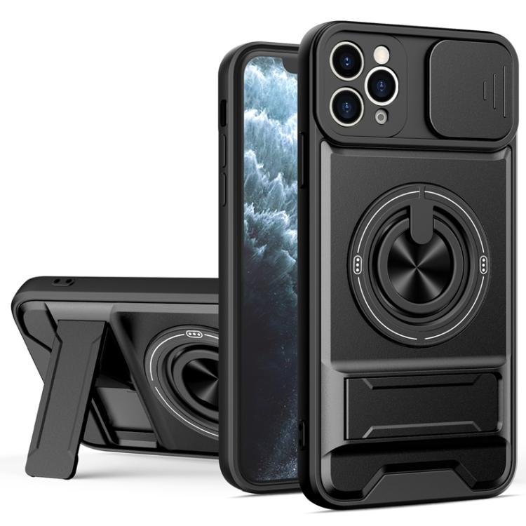 Custodia per telefono multifunzionale magnetica antiurto con finestra scorrevole per obiettivo., For iPhone 11 Pro Max, For iPhone 11, For iPhone XR, For iPhone XS Max
