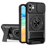 Custodia per telefono multifunzionale magnetica antiurto con finestra scorrevole per obiettivo., For iPhone 11 Pro Max, For iPhone 11, For iPhone XR, For iPhone XS Max