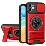 Custodia per telefono multifunzionale magnetica antiurto con finestra scorrevole per obiettivo., For iPhone 11 Pro Max, For iPhone 11, For iPhone XR, For iPhone XS Max