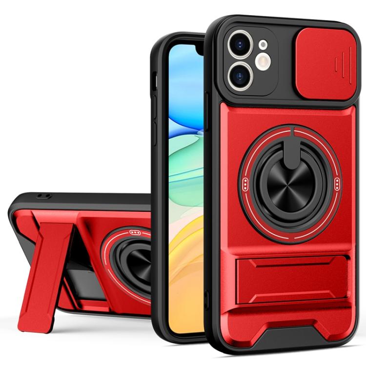 Custodia per telefono multifunzionale magnetica antiurto con finestra scorrevole per obiettivo., For iPhone 11 Pro Max, For iPhone 11, For iPhone XR, For iPhone XS Max