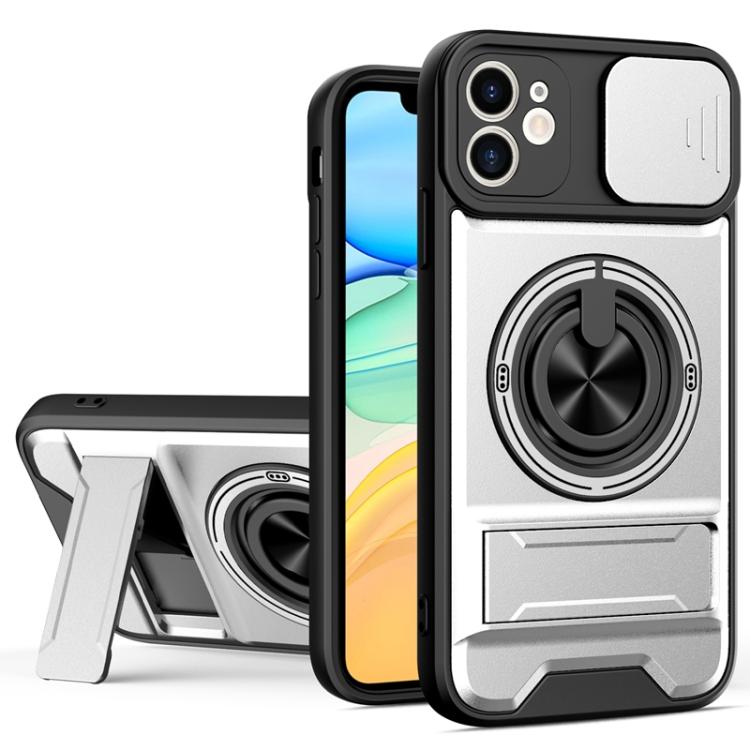 Custodia per telefono multifunzionale magnetica antiurto con finestra scorrevole per obiettivo., For iPhone 11 Pro Max, For iPhone 11, For iPhone XR, For iPhone XS Max