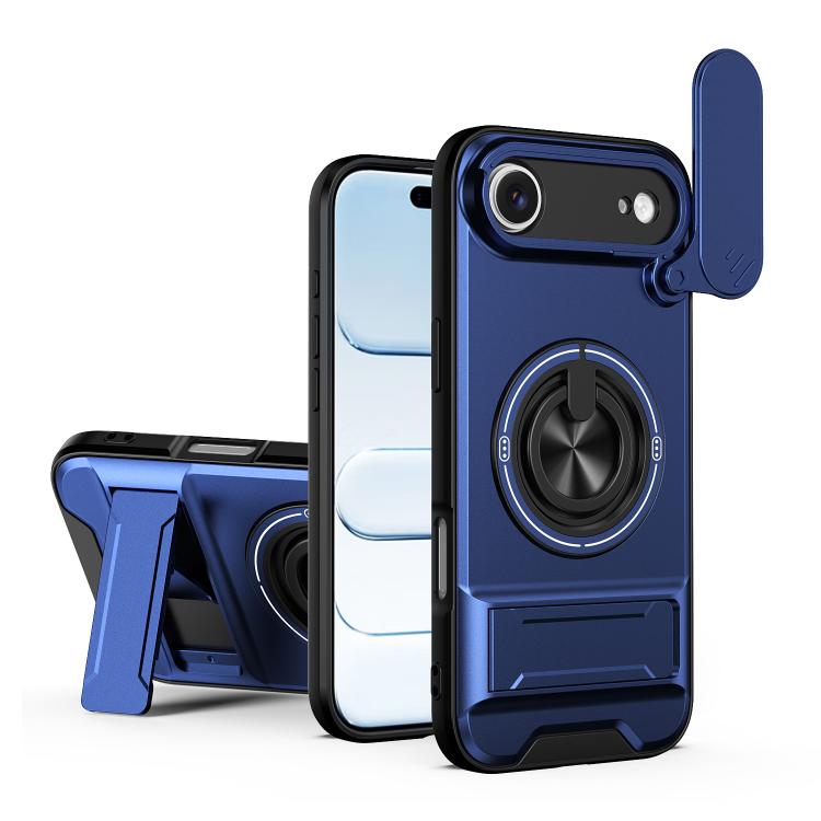 Custodia per telefono multifunzionale magnetica antiurto con finestra scorrevole per obiettivo., For iPhone 17 Pro, For iPhone 17, For iPhone Air, For iPhone 16 Pro Max