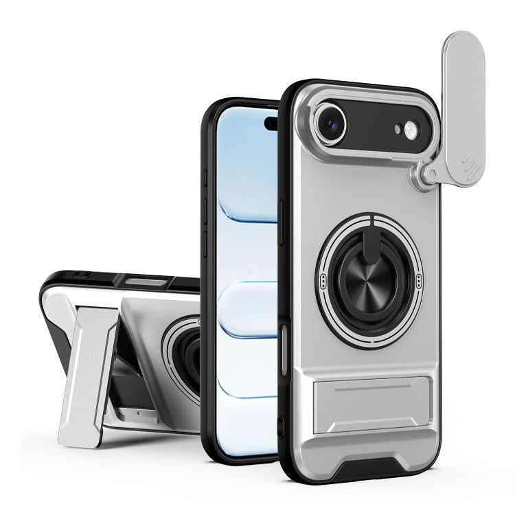Custodia per telefono multifunzionale magnetica antiurto con finestra scorrevole per obiettivo., For iPhone 17 Pro, For iPhone 17, For iPhone Air, For iPhone 16 Pro Max