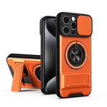 Custodia per telefono multifunzionale magnetica antiurto con finestra scorrevole per obiettivo., For iPhone 16 Pro, For iPhone 16 Plus, For iPhone 16, For iPhone 15 Pro Max