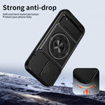 Custodia per telefono multifunzionale magnetica antiurto con finestra scorrevole per obiettivo., For iPhone 15 Pro, For iPhone 15, For iPhone 14 Plus, For iPhone 14