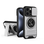 Custodia per telefono multifunzionale magnetica antiurto con finestra scorrevole per obiettivo., For iPhone 15 Pro, For iPhone 15, For iPhone 14 Plus, For iPhone 14