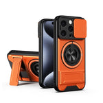 Custodia per telefono multifunzionale magnetica antiurto con finestra scorrevole per obiettivo., For iPhone 15 Pro, For iPhone 15, For iPhone 14 Plus, For iPhone 14