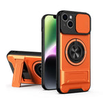 Custodia per telefono multifunzionale magnetica antiurto con finestra scorrevole per obiettivo., For iPhone 15 Pro, For iPhone 15, For iPhone 14 Plus, For iPhone 14