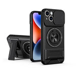 Custodia per telefono multifunzionale magnetica antiurto con finestra scorrevole per obiettivo., For iPhone 15 Pro, For iPhone 15, For iPhone 14 Plus, For iPhone 14