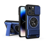Custodia per telefono multifunzionale magnetica antiurto con finestra scorrevole per obiettivo., For iPhone 14 Pro, For iPhone 14 Pro Max, For iPhone 13 Pro Max, For iPhone 13 Pro