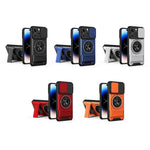 Custodia per telefono multifunzionale magnetica antiurto con finestra scorrevole per obiettivo., For iPhone 14 Pro, For iPhone 14 Pro Max, For iPhone 13 Pro Max, For iPhone 13 Pro