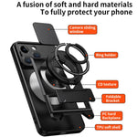 Custodia per telefono multifunzionale magnetica antiurto con finestra scorrevole per obiettivo., For iPhone 14 Pro, For iPhone 14 Pro Max, For iPhone 13 Pro Max, For iPhone 13 Pro