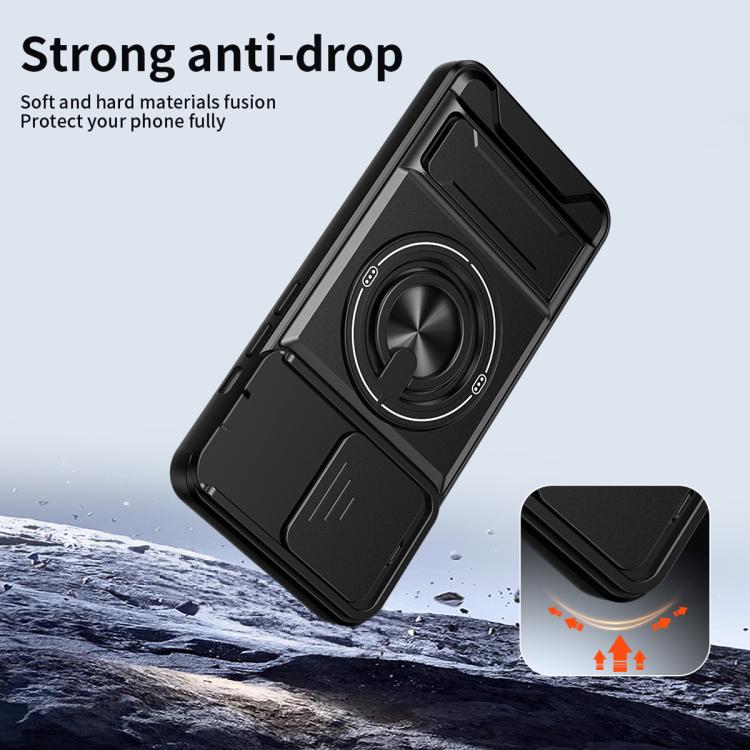 Custodia per telefono multifunzionale magnetica antiurto con finestra scorrevole per obiettivo., For iPhone 14 Pro, For iPhone 14 Pro Max, For iPhone 13 Pro Max, For iPhone 13 Pro