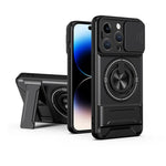 Custodia per telefono multifunzionale magnetica antiurto con finestra scorrevole per obiettivo., For iPhone 14 Pro, For iPhone 14 Pro Max, For iPhone 13 Pro Max, For iPhone 13 Pro