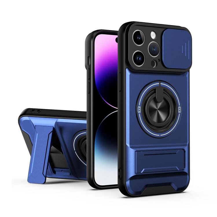 Custodia per telefono multifunzionale magnetica antiurto con finestra scorrevole per obiettivo., For iPhone 14 Pro, For iPhone 14 Pro Max, For iPhone 13 Pro Max, For iPhone 13 Pro