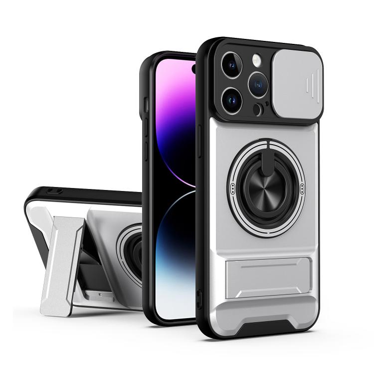 Custodia per telefono multifunzionale magnetica antiurto con finestra scorrevole per obiettivo., For iPhone 14 Pro, For iPhone 14 Pro Max, For iPhone 13 Pro Max, For iPhone 13 Pro