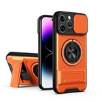 Custodia per telefono multifunzionale magnetica antiurto con finestra scorrevole per obiettivo., For iPhone 14 Pro, For iPhone 14 Pro Max, For iPhone 13 Pro Max, For iPhone 13 Pro