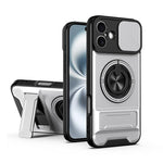 Custodia per telefono multifunzionale magnetica antiurto con finestra scorrevole per obiettivo., For iPhone 16 Pro, For iPhone 16 Plus, For iPhone 16, For iPhone 15 Pro Max