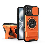 Custodia per telefono multifunzionale magnetica antiurto con finestra scorrevole per obiettivo., For iPhone 16 Pro, For iPhone 16 Plus, For iPhone 16, For iPhone 15 Pro Max