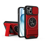 Custodia per telefono multifunzionale magnetica antiurto con finestra scorrevole per obiettivo., For iPhone 15 Pro, For iPhone 15, For iPhone 14 Plus, For iPhone 14