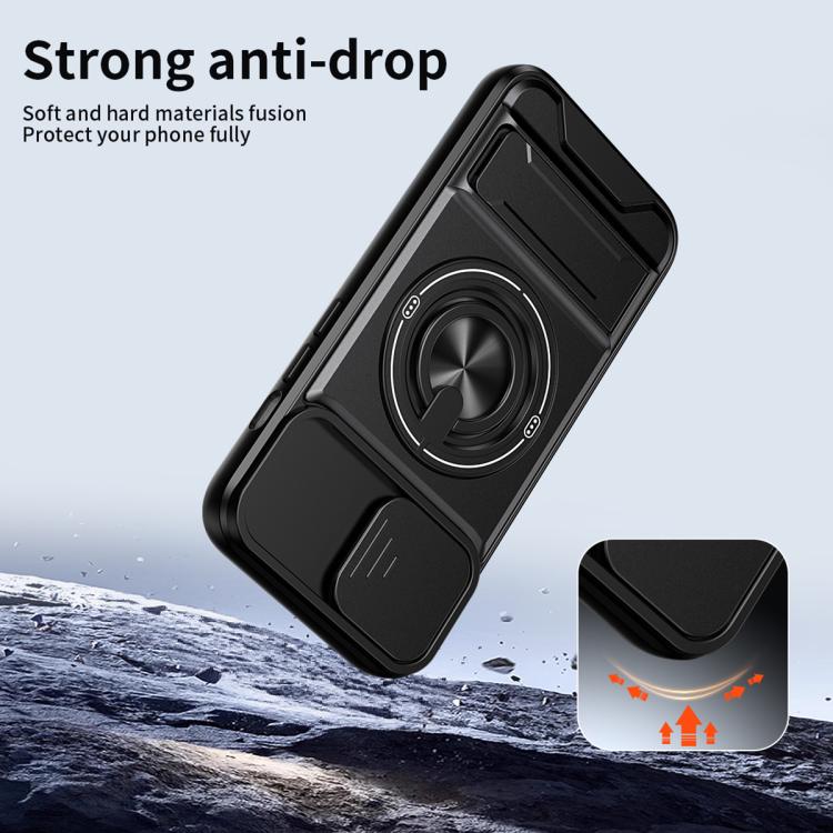 Custodia per telefono multifunzionale magnetica antiurto con finestra scorrevole per obiettivo., For iPhone 13, For iPhone 12, For iPhone 12 Pro Max, For iPhone 12 Pro