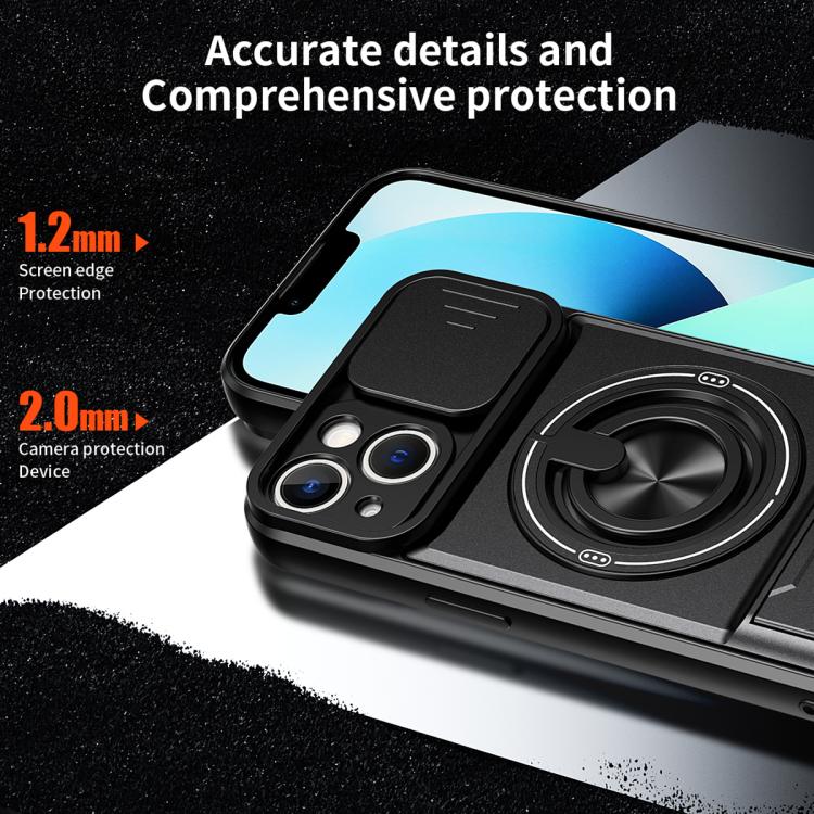 Custodia per telefono multifunzionale magnetica antiurto con finestra scorrevole per obiettivo., For iPhone 13, For iPhone 12, For iPhone 12 Pro Max, For iPhone 12 Pro