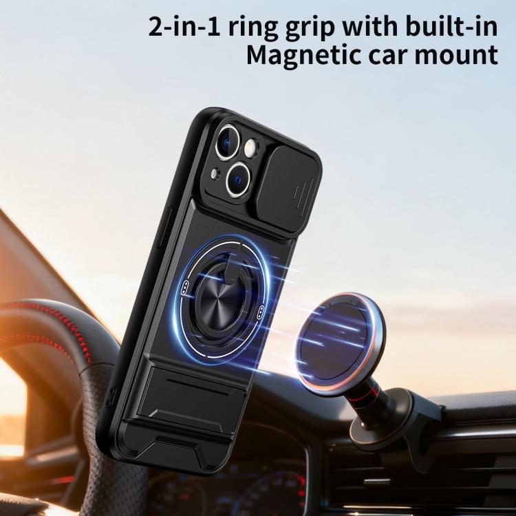 Custodia per telefono multifunzionale magnetica antiurto con finestra scorrevole per obiettivo., For iPhone 13, For iPhone 12, For iPhone 12 Pro Max, For iPhone 12 Pro