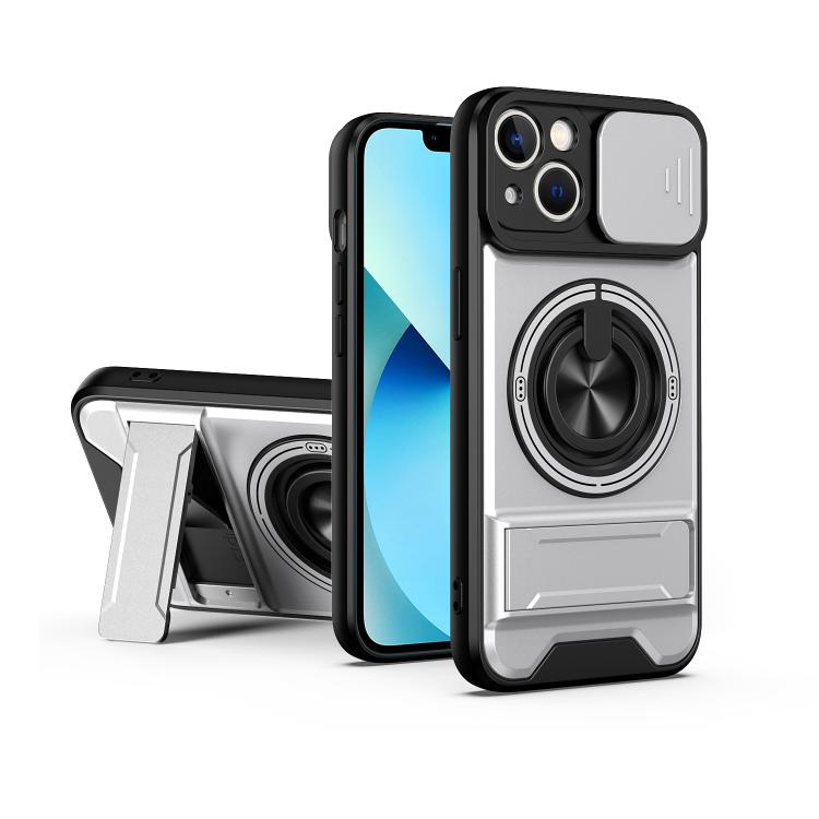 Custodia per telefono multifunzionale magnetica antiurto con finestra scorrevole per obiettivo., For iPhone 13, For iPhone 12, For iPhone 12 Pro Max, For iPhone 12 Pro