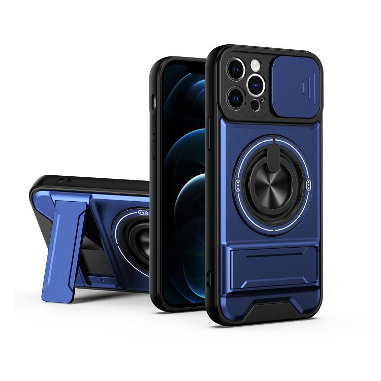 Custodia per telefono multifunzionale magnetica antiurto con finestra scorrevole per obiettivo., For iPhone 13, For iPhone 12, For iPhone 12 Pro Max, For iPhone 12 Pro
