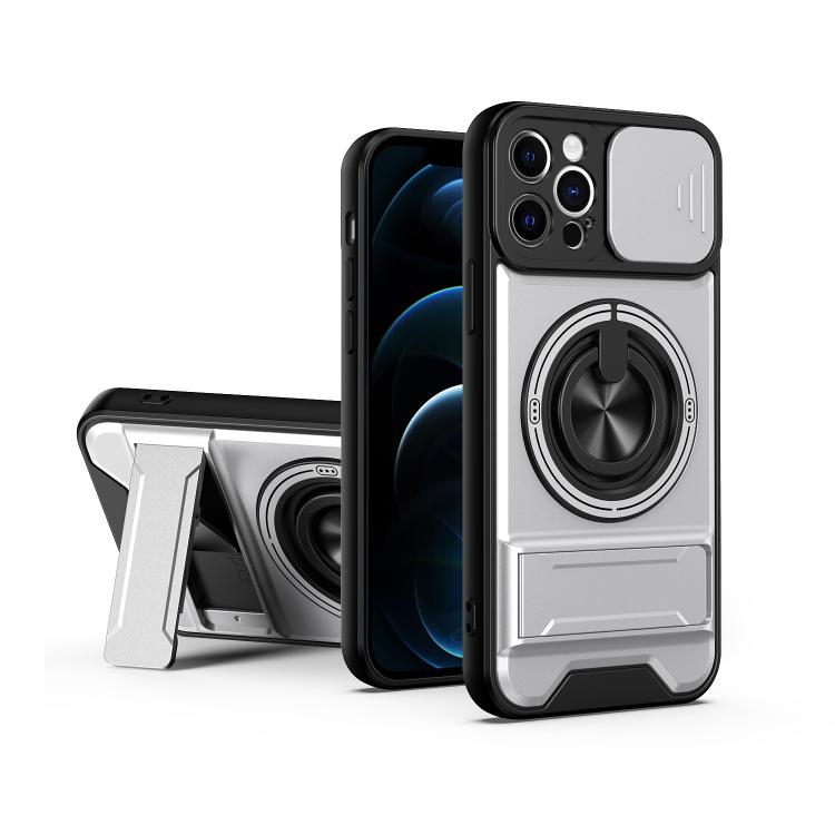 Custodia per telefono multifunzionale magnetica antiurto con finestra scorrevole per obiettivo., For iPhone 13, For iPhone 12, For iPhone 12 Pro Max, For iPhone 12 Pro