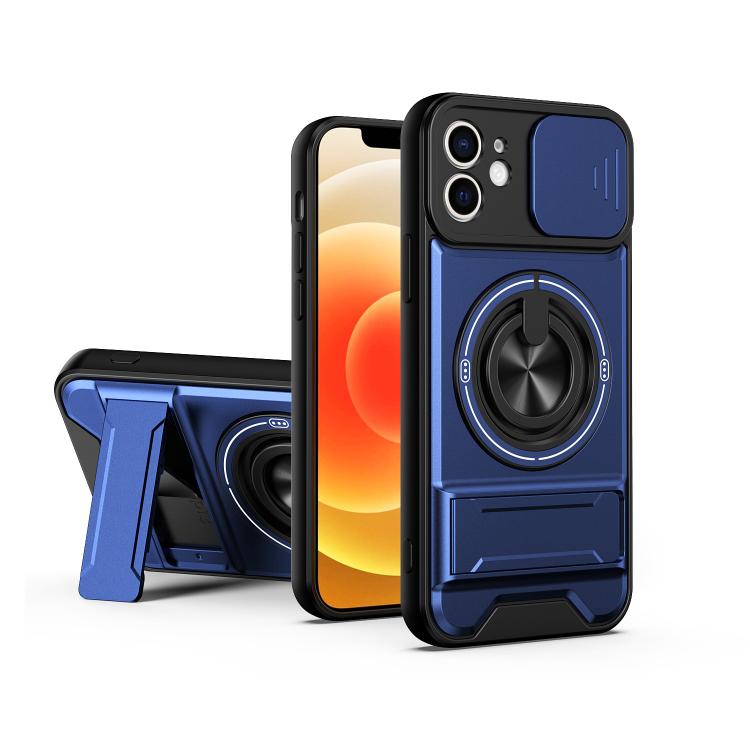 Custodia per telefono multifunzionale magnetica antiurto con finestra scorrevole per obiettivo., For iPhone 13, For iPhone 12, For iPhone 12 Pro Max, For iPhone 12 Pro