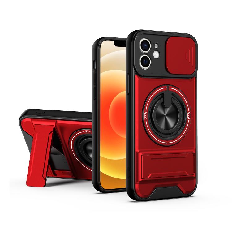 Custodia per telefono multifunzionale magnetica antiurto con finestra scorrevole per obiettivo., For iPhone 13, For iPhone 12, For iPhone 12 Pro Max, For iPhone 12 Pro