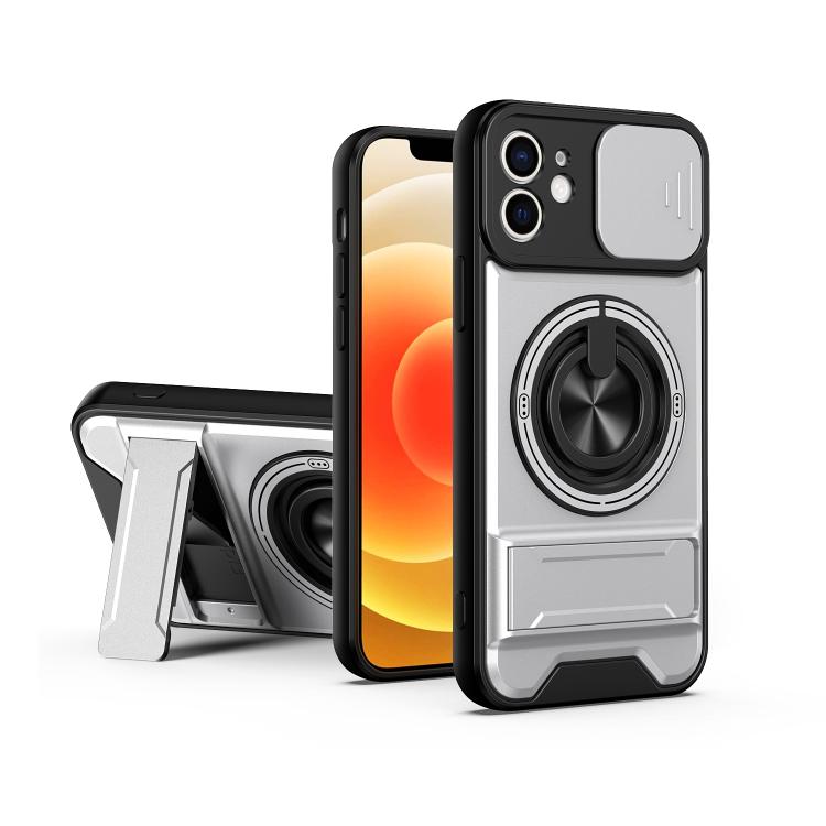 Custodia per telefono multifunzionale magnetica antiurto con finestra scorrevole per obiettivo., For iPhone 13, For iPhone 12, For iPhone 12 Pro Max, For iPhone 12 Pro