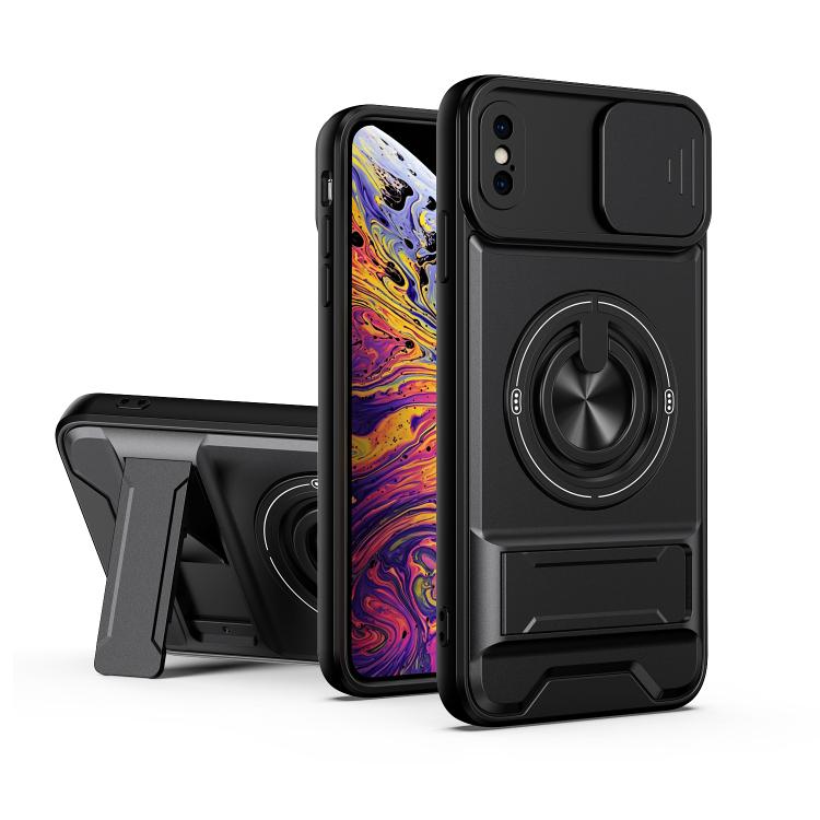 Custodia per telefono multifunzionale magnetica antiurto con finestra scorrevole per obiettivo., For iPhone 11 Pro Max, For iPhone 11, For iPhone XR, For iPhone XS Max