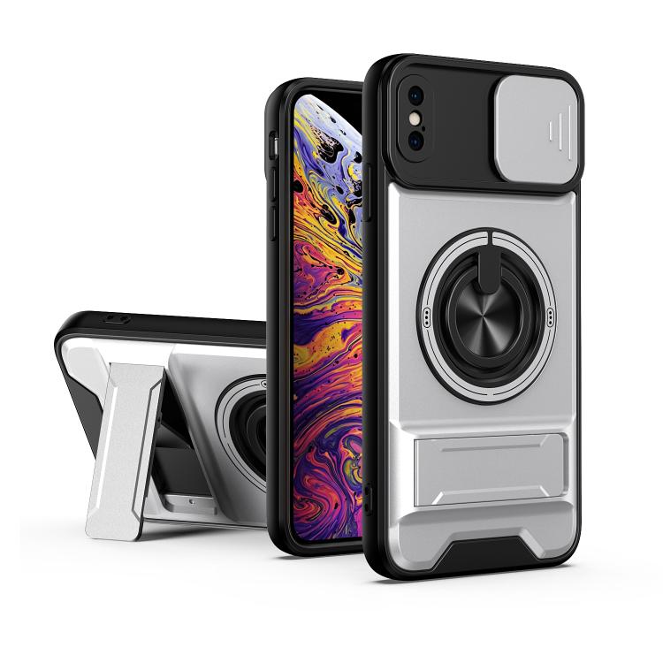 Custodia per telefono multifunzionale magnetica antiurto con finestra scorrevole per obiettivo., For iPhone 11 Pro Max, For iPhone 11, For iPhone XR, For iPhone XS Max