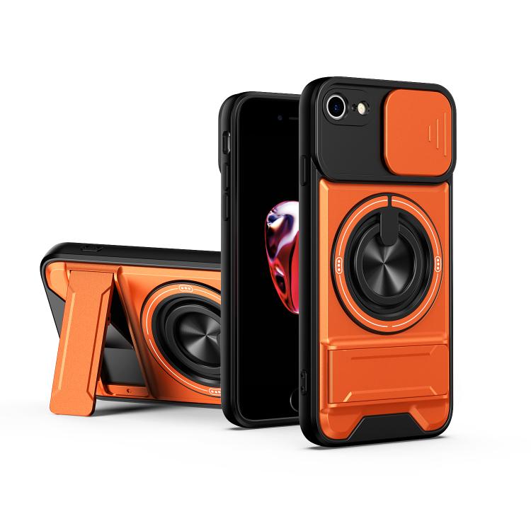 Custodia per telefono multifunzionale magnetica antiurto con finestra scorrevole per obiettivo., For iPhone 7 Plus, For iPhone 7
