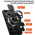Custodia per telefono multifunzionale magnetica antiurto con finestra scorrevole per obiettivo., For iPhone 7 Plus, For iPhone 7