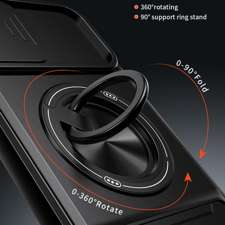 Custodia per telefono multifunzionale magnetica antiurto con finestra scorrevole per obiettivo., For iPhone 7 Plus, For iPhone 7